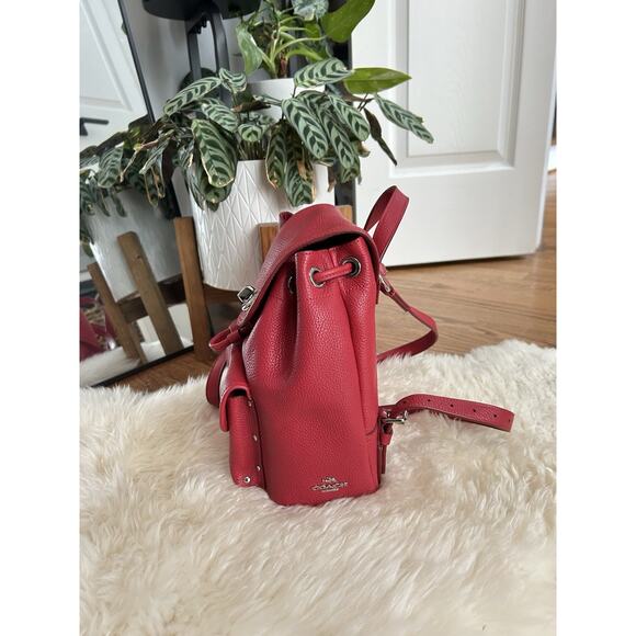 Coach Red backpack Mini Turnlock Rucksack - Picture 2 of 7